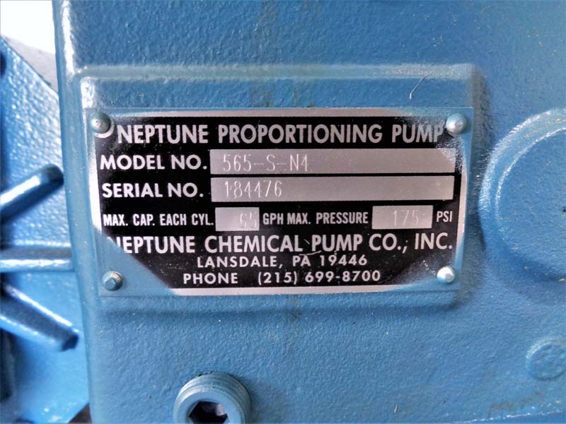 Neptune Proportioning Pump #565-S-N4 with 65 GPH and 1/2 HP Motor